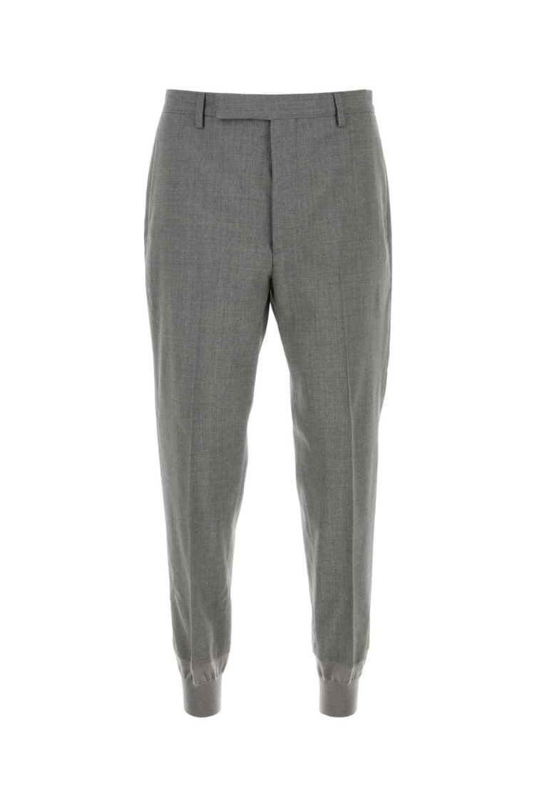 Prada Grey Wool Trouser In Gray