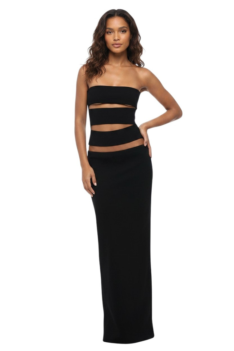 monot black cut out dress Horizontal Cutout Bandage Maxi In SHORT WHITE SIMPLE & Lace Mermaid Wedding Dresses Bow Color:Light Blue Nude Monot exclusive design in