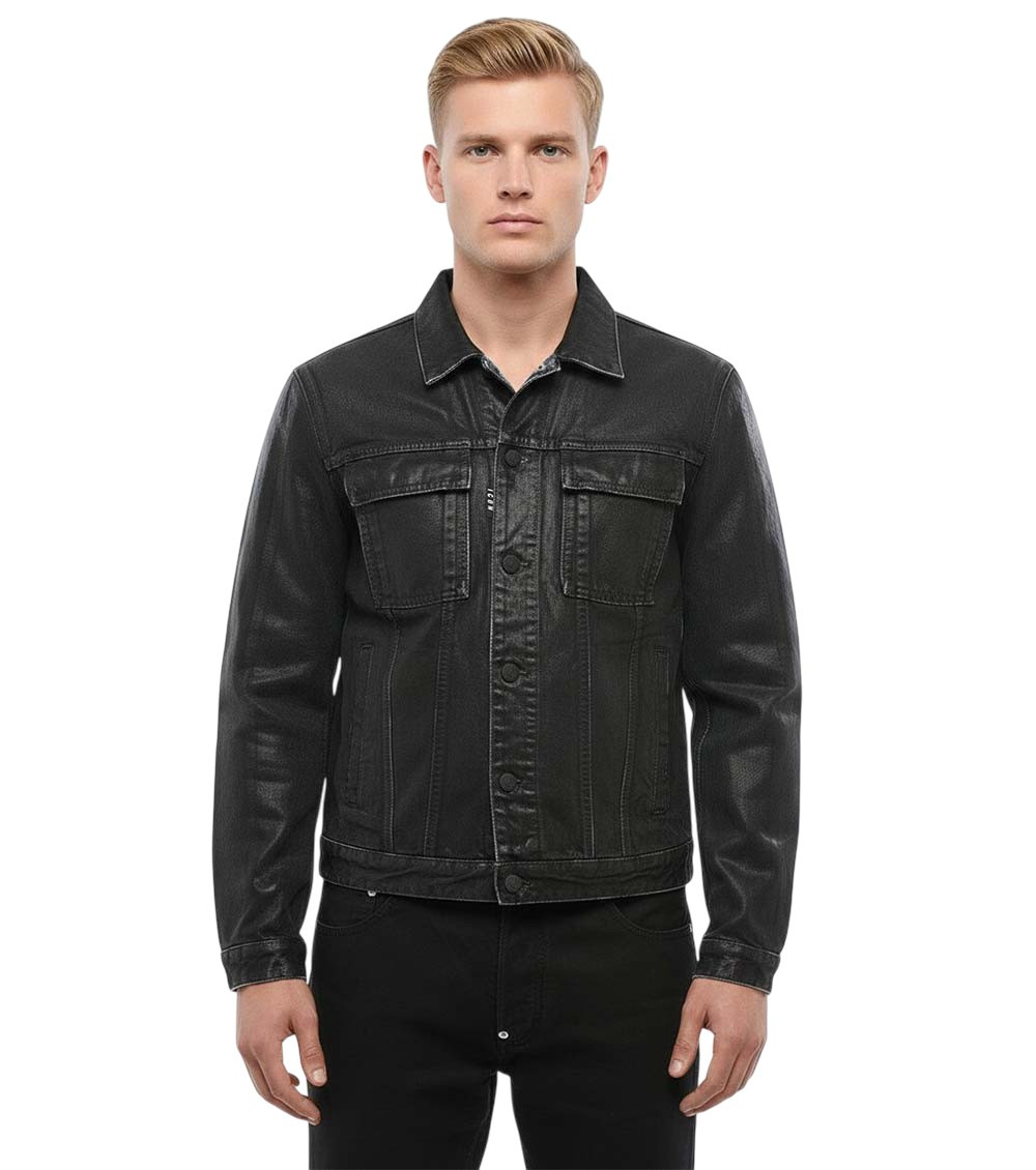 Dsquared2 Black Shirt Collar Jacket In Multi