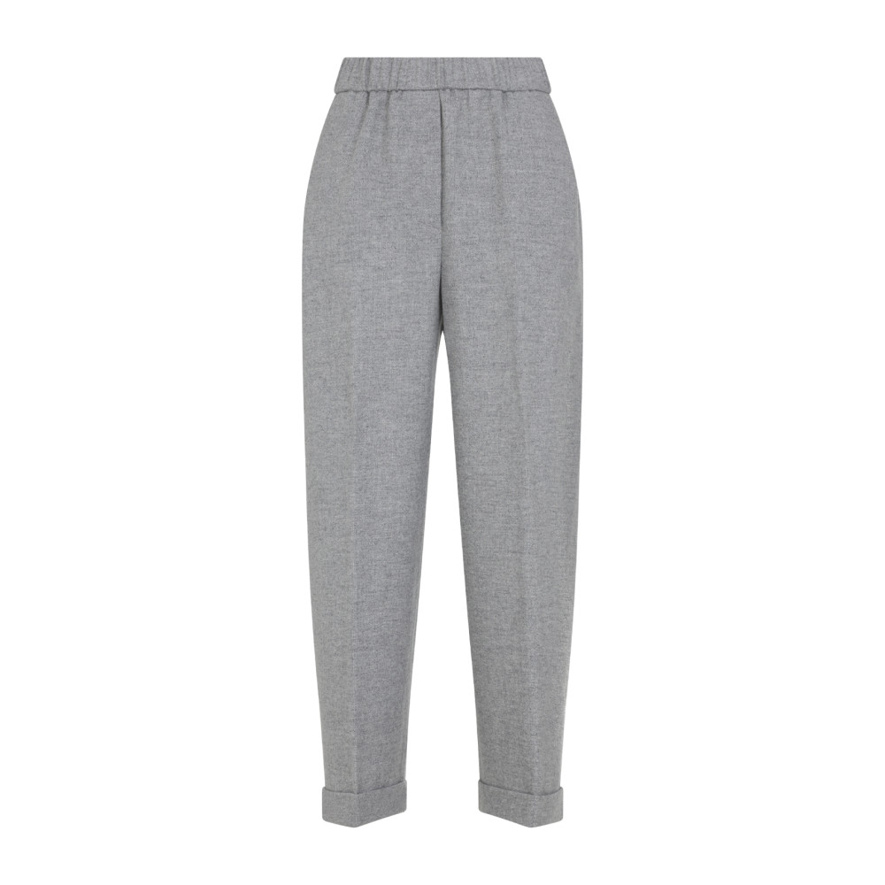 Peserico Grey Wool Pants In Gray