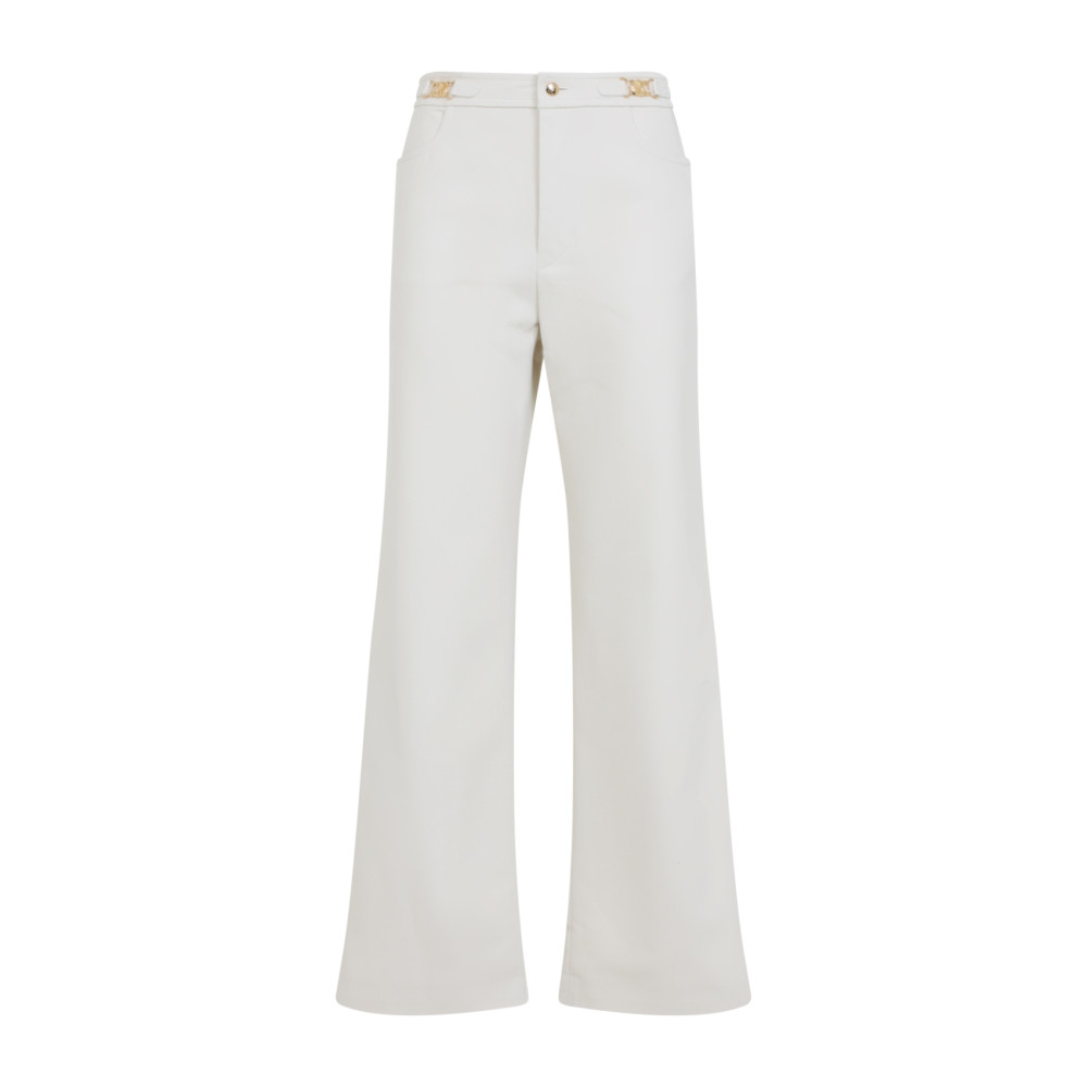 Celine Triomphe Signature Pants Featuring Gold-tone Hardware In White
