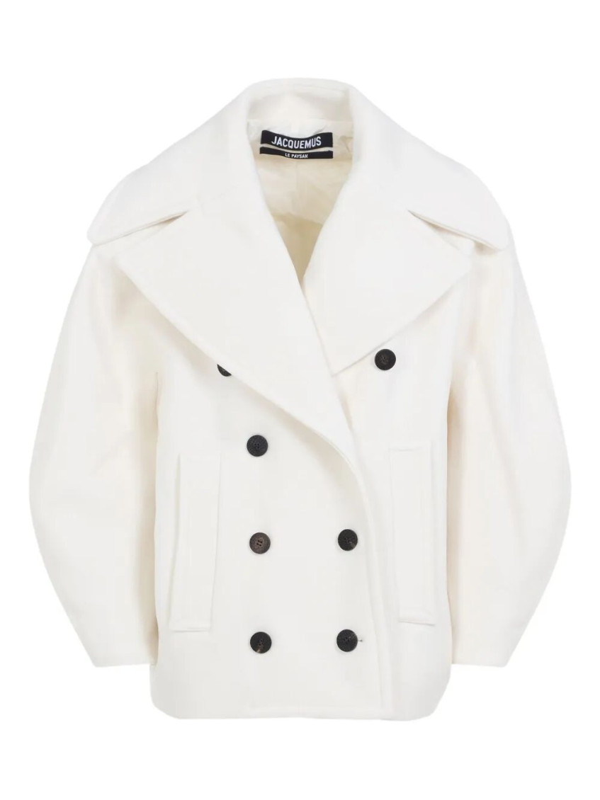 Jacquemus Womens Off-white Le Caban Double-breasted Wool Jacket In White