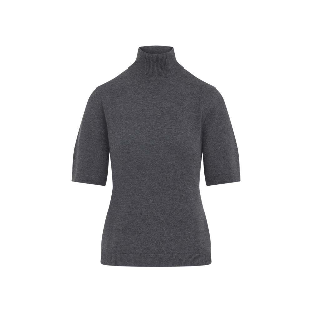 Max Mara Grey High Neck Sweater In Gray