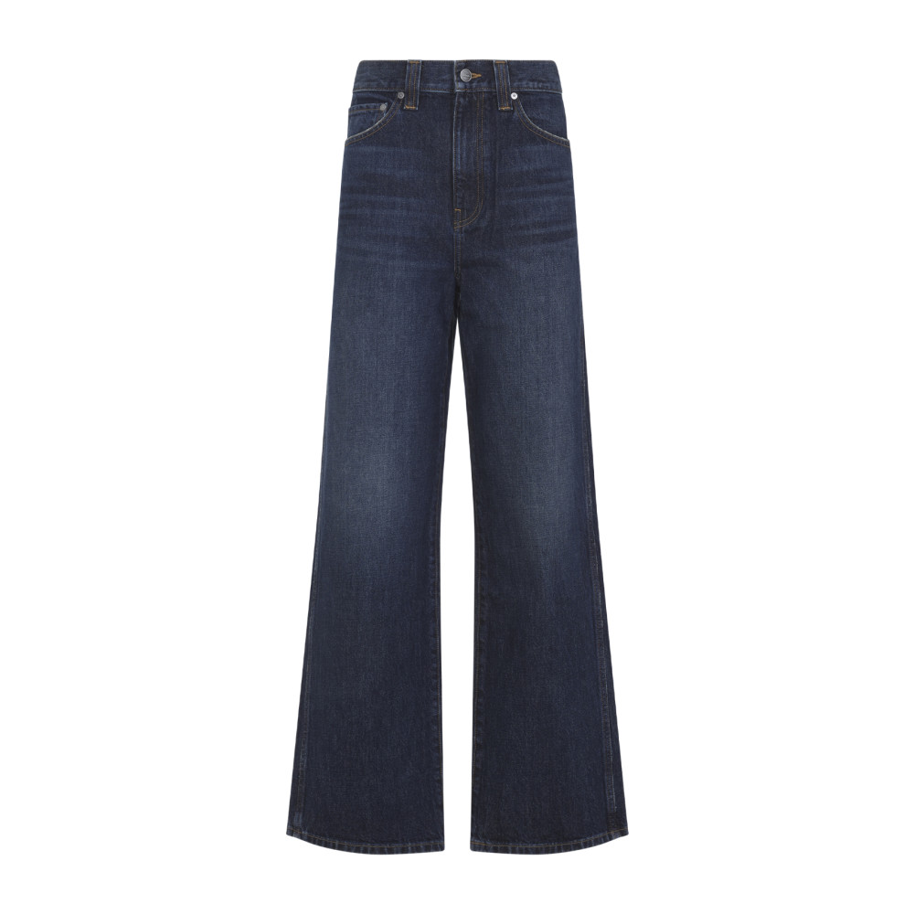 Khaite Womens Benson Bonnie Straight-leg Denim-blend Jeans In Blue