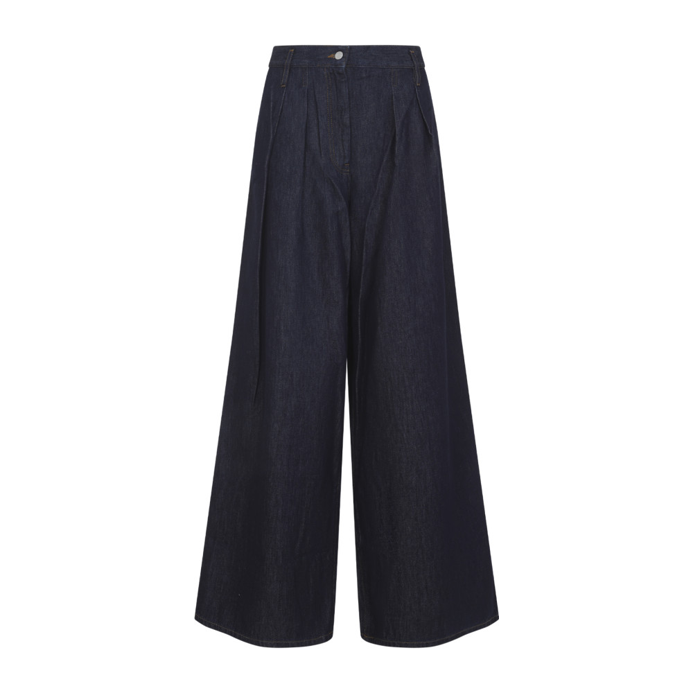 Dries Van Noten Dark Blue Denim Pamplona Wide-leg Jeans In Blue