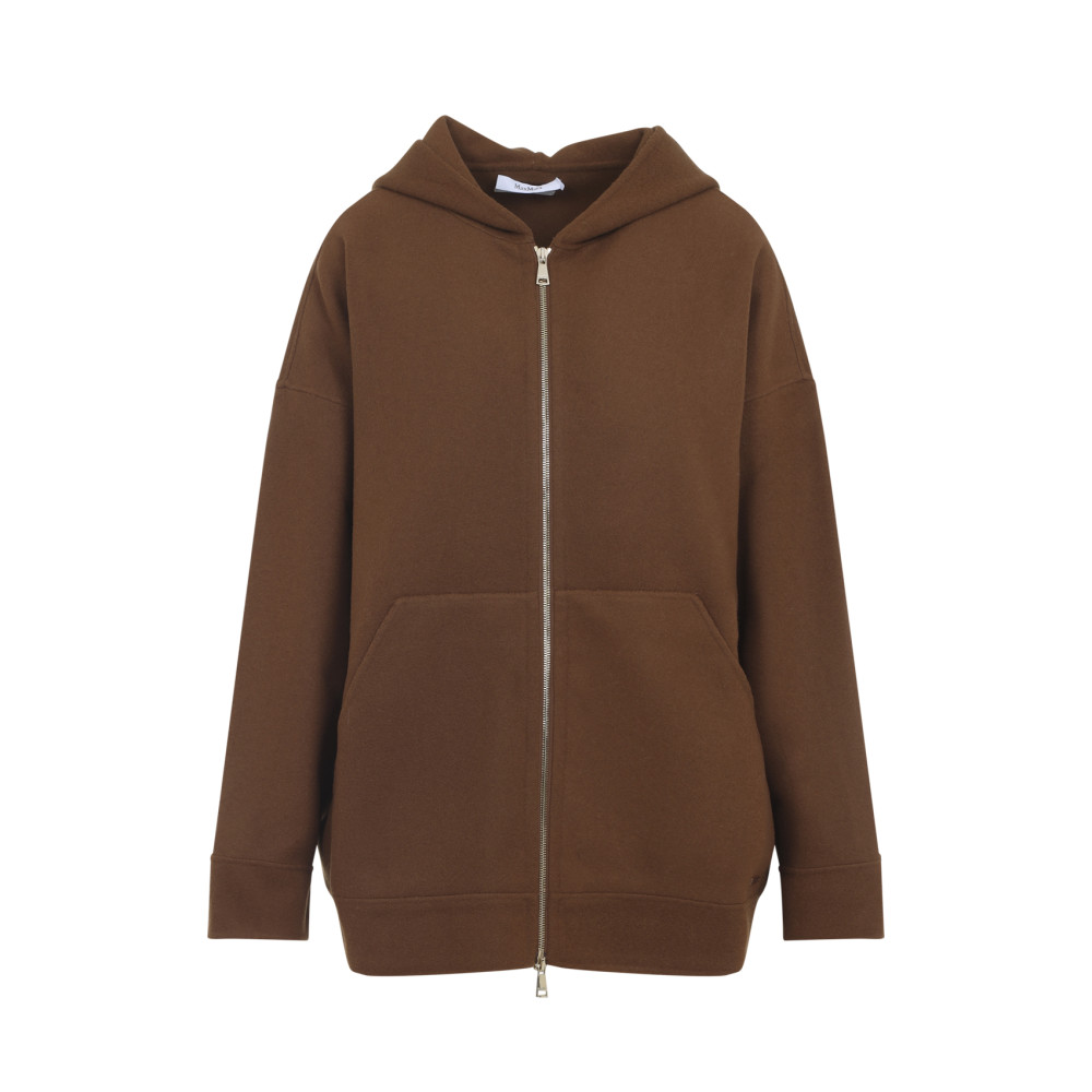 Max Mara Etuania Zip Up Sweatshirt Camello Women In Brown