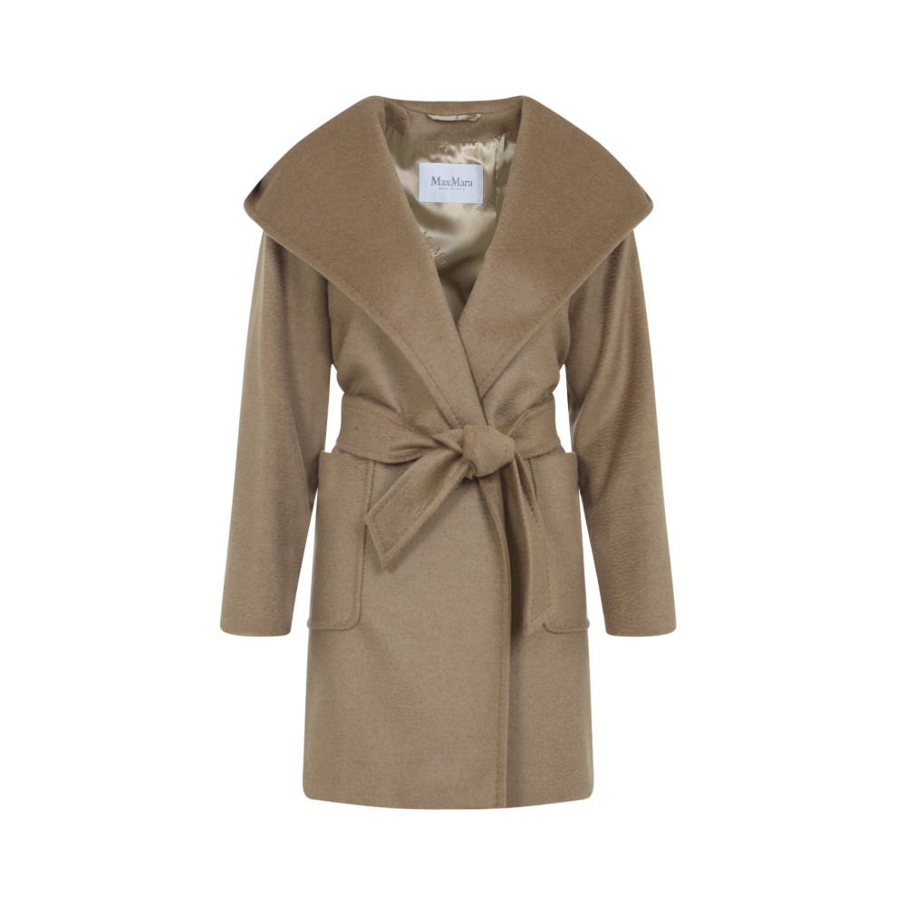 Max Mara Waist Belted Knee Length Coat In Brown