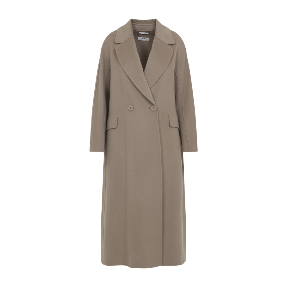 Max Mara Enzo Beige Virgin Wool Coat In Gray