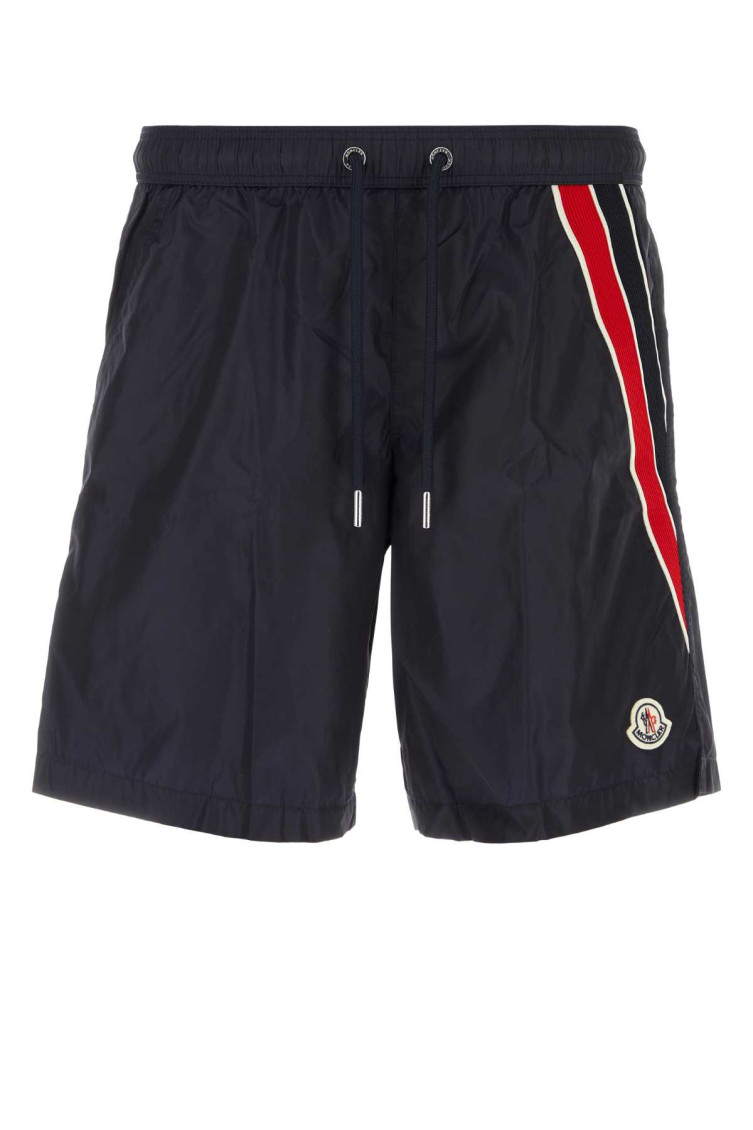 Shop Moncler Navy Blue Nylon Swimming Shorts