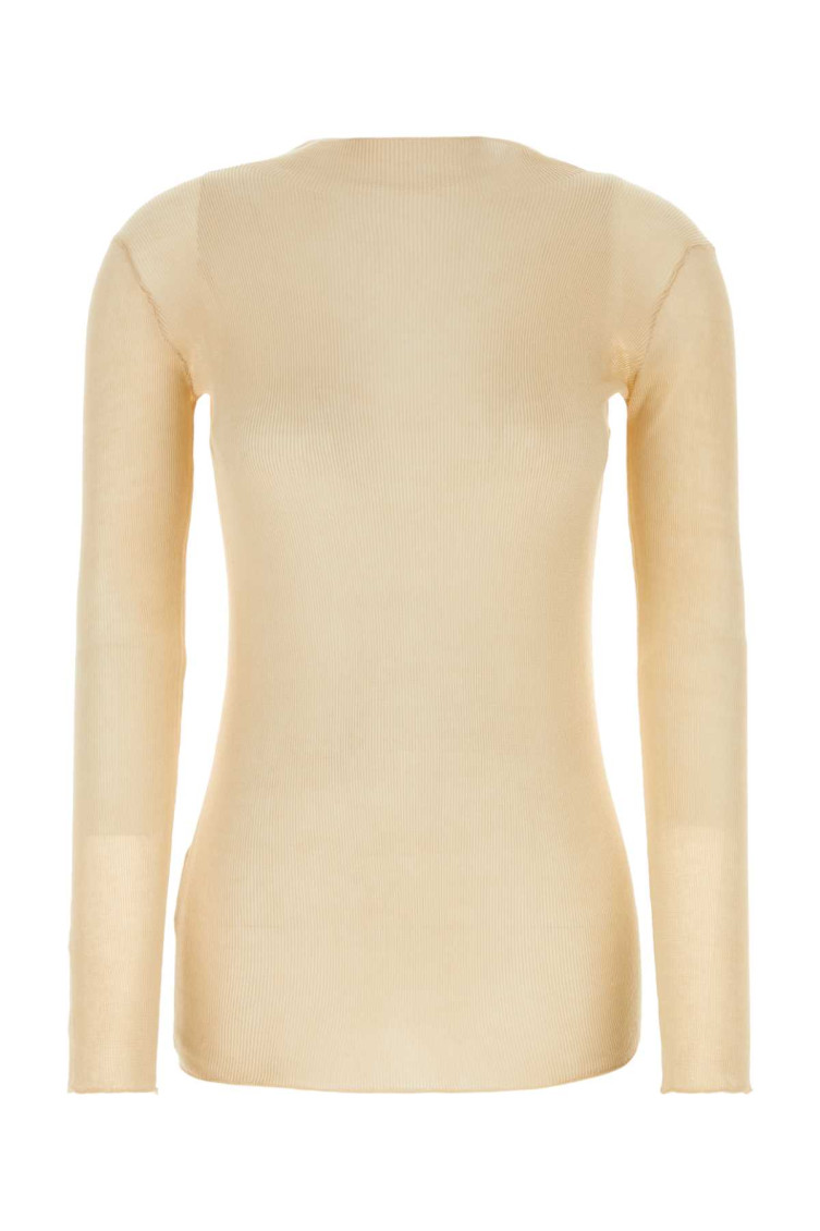 Prada Maglione In Cotone Sabbia Donna In Beige