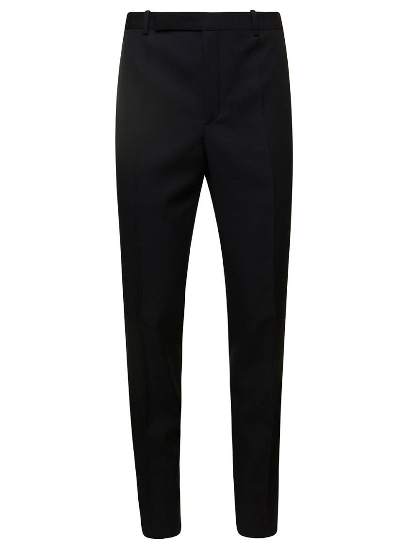 Saint Laurent Black Black Taileur Pants Man In Black