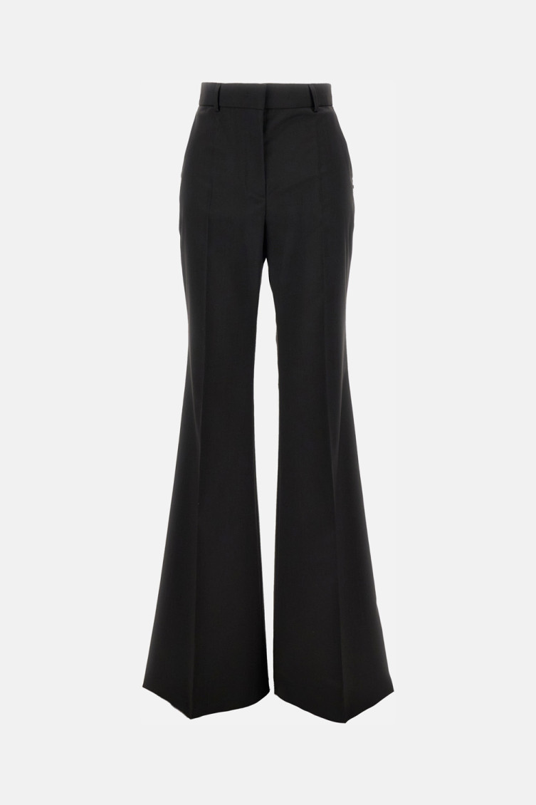 Sportmax Dark Brown Flared Pants In Black