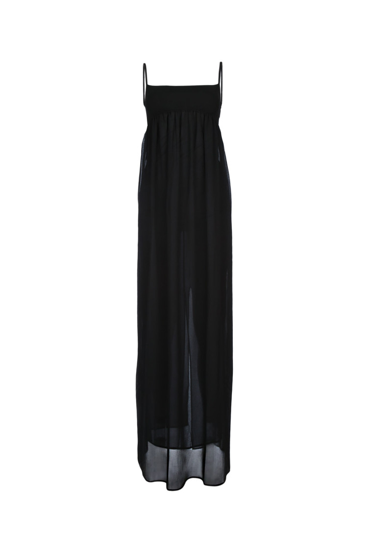 JACQUEMUS BLACK LA ROBE PEPLO MAXI DRESS 