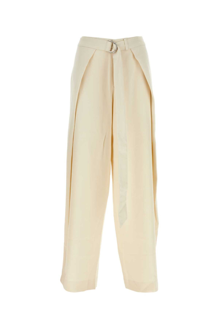 Ami Alexandre Mattiussi Pantalon Large A Pans Tons Neutres Pour Femme In Natural
