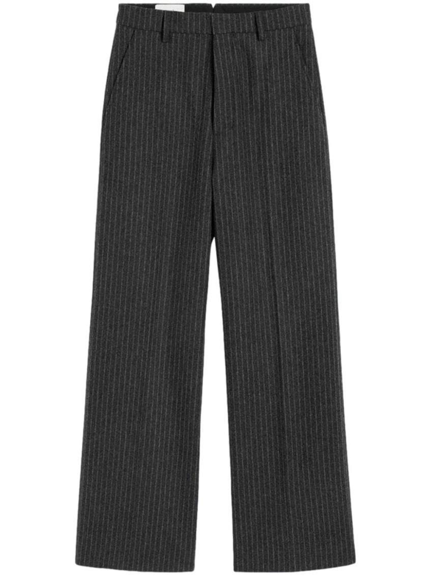 Shop Ami Alexandre Mattiussi Dark Grey Wide Leg Trousers