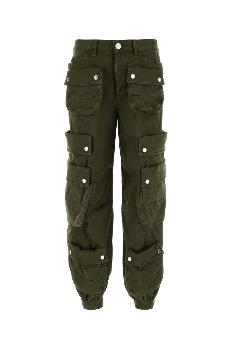 Dsquared2 Wide Leg Cargo Pants In Green