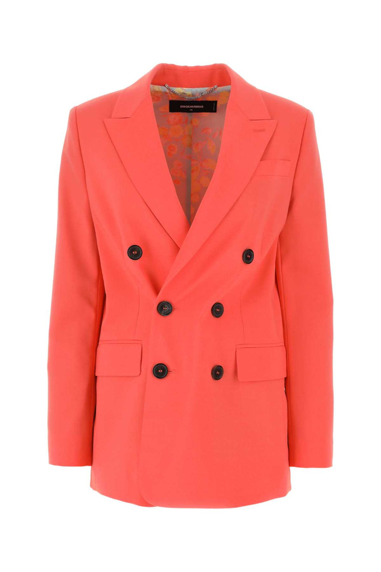 Dsquared2 Dsquared Women Coral Stretch Polyester Blend New York Blazer In Coral