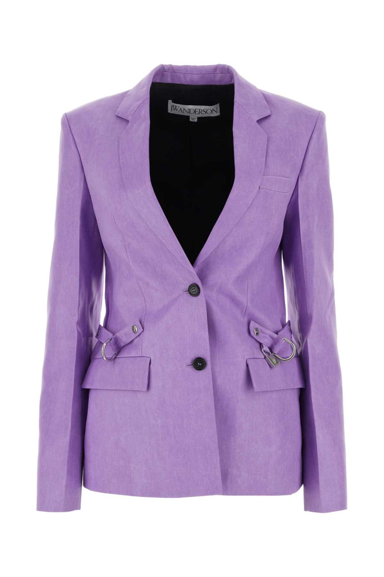 Jw Anderson Notched-lapels Button-fastening Blazer In Light Purple