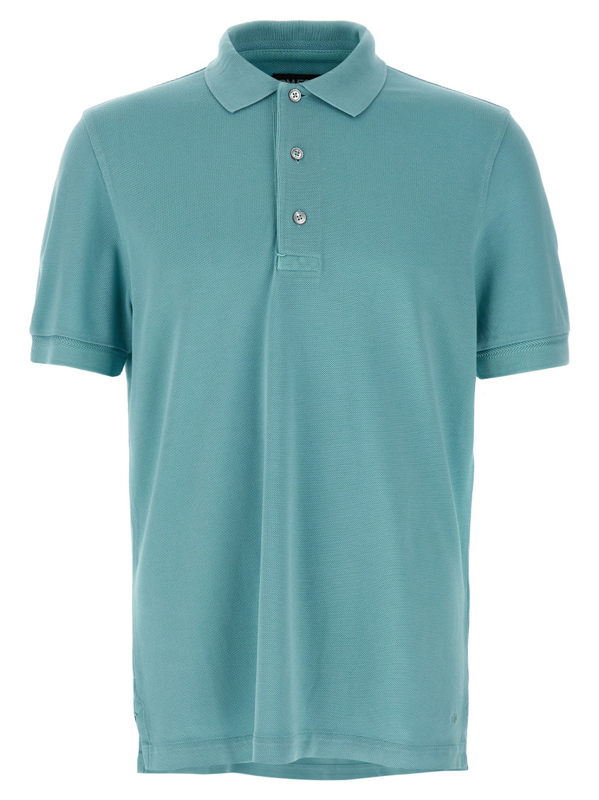 Tom Ford Plain Lyocell Polo In Light Blue