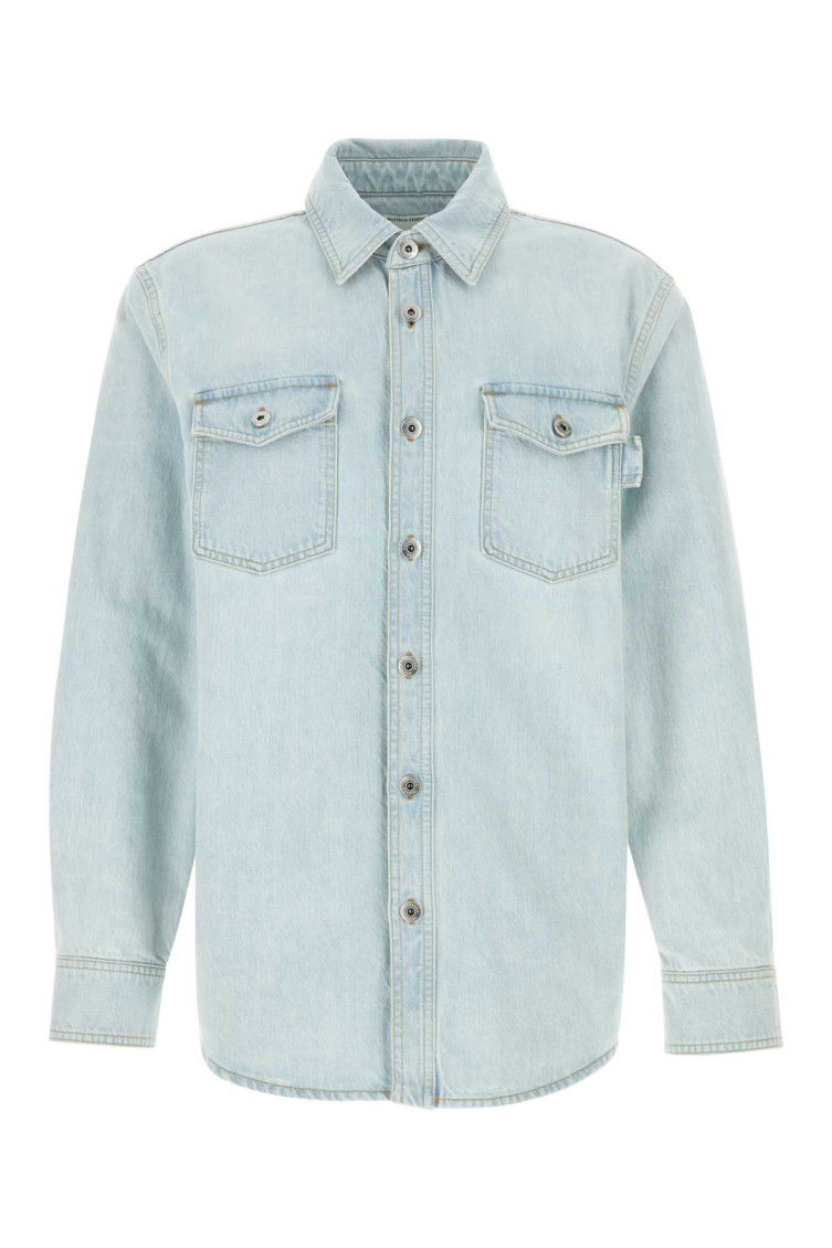 Bottega Veneta Camicia In Denim Uomo In Blue