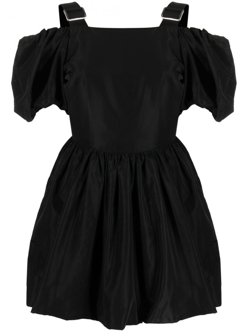 Simone Rocha Puff-sleeve Mini Dress With Slider Straps In Black