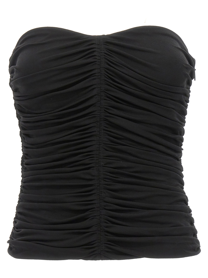 Shop Saint Laurent Black Bustier Top