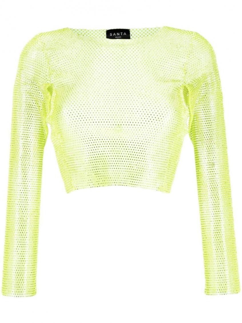 Santa Brand Long Sleeve Sparkling Top In Lemon