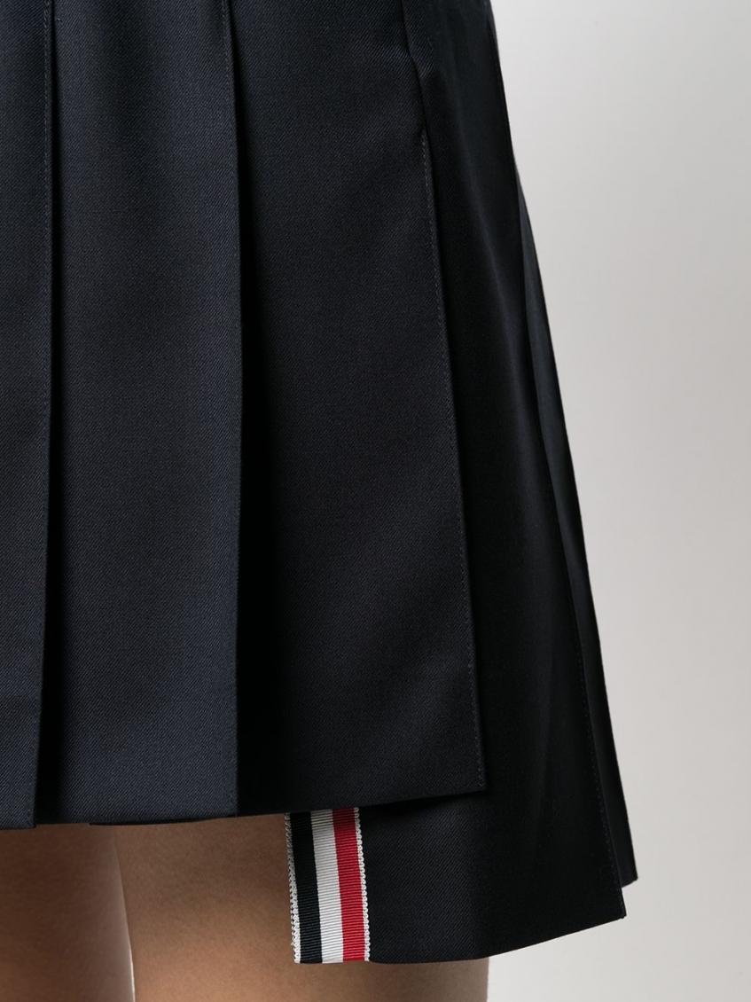 スカート THOM BROWNE 'RWB' skirt Thom Browne Rwb-trimmed Pleated Miniskirt In Grey | ModeSens