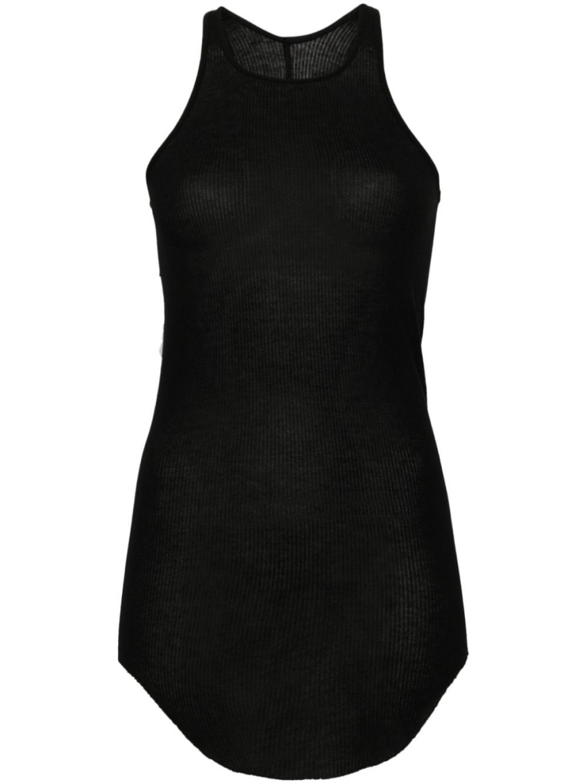 Shop Rick Owens Black Basic Ribbed Tank Top