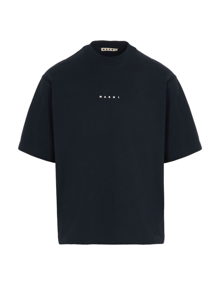Marni Crew Neck Short Sleeves In Black