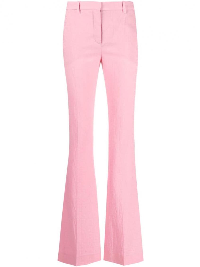 Versace Light Pink All Over Logo Flared Trousers for Women Online 