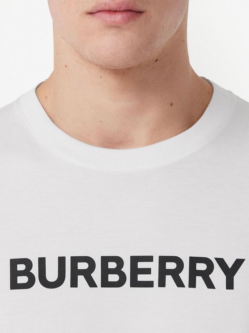 Burberry White Logo Cotton T-shirt for Men Online India at Darveys.com