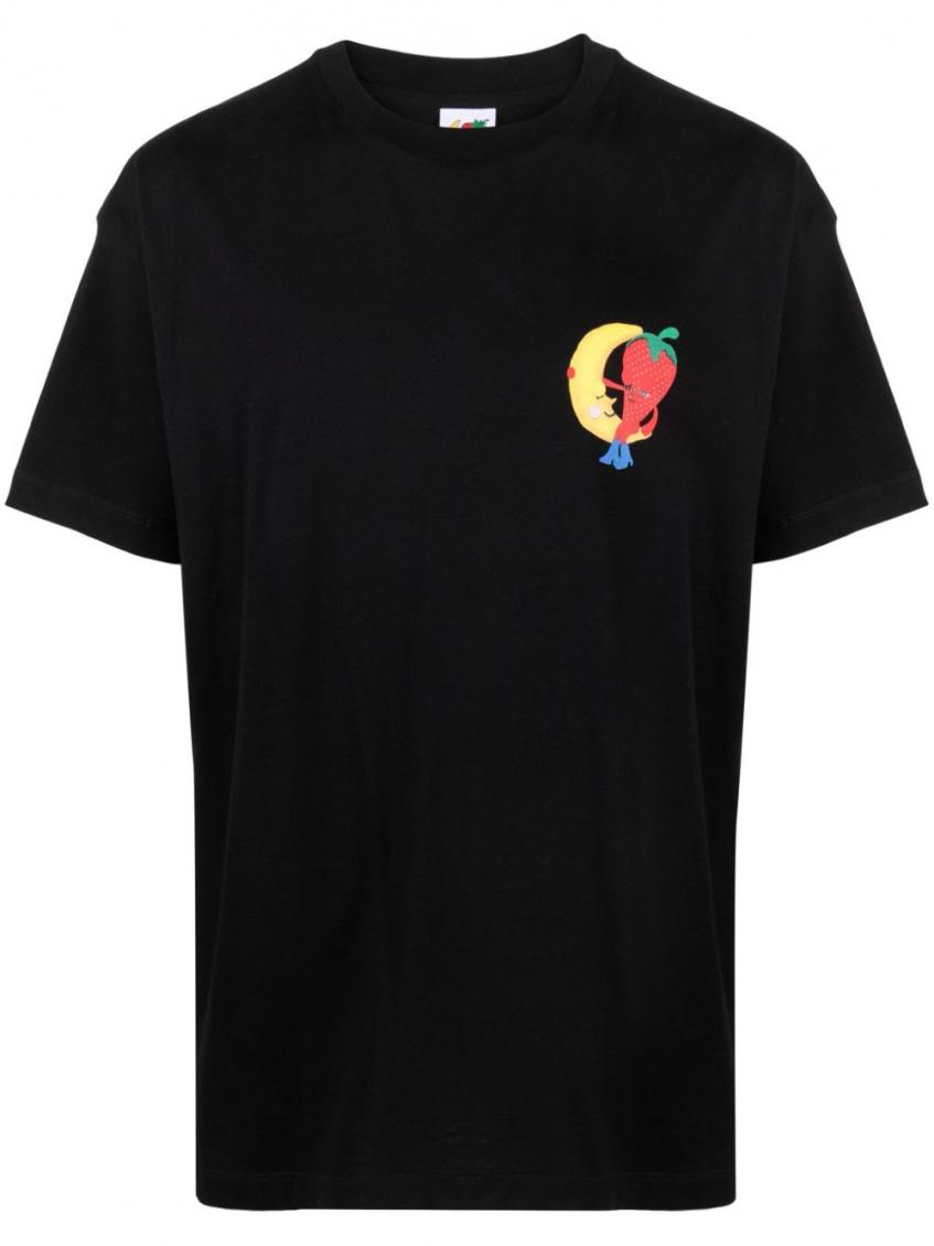 Sky High Farm Universe Black Logo Cotton T-shirt In Black