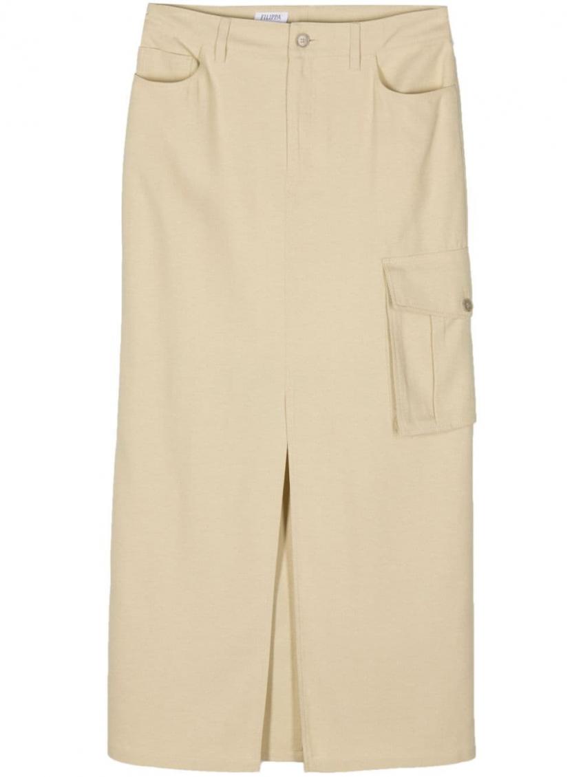 Filippa K Sourced Crepe Cargo Skirt In Beige
