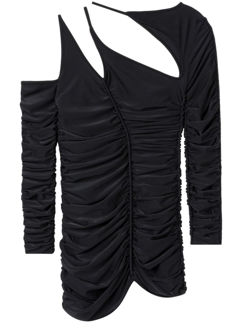 Az Factory Black Cut-out Long Sleeve Top In Black