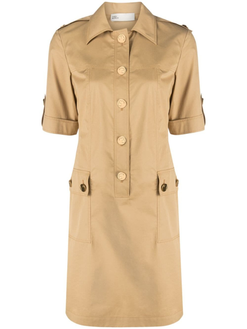 Tory Burch Woman Mini Dress Beige Size 14 Cotton In Beige