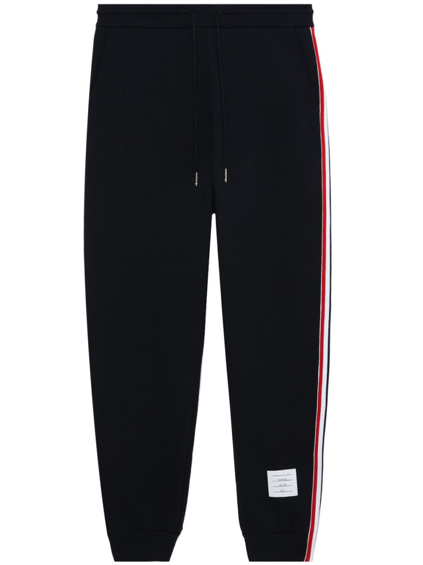 Thom Browne Classic Loopback Sweatpants With Rwb Side Stripes In Blue