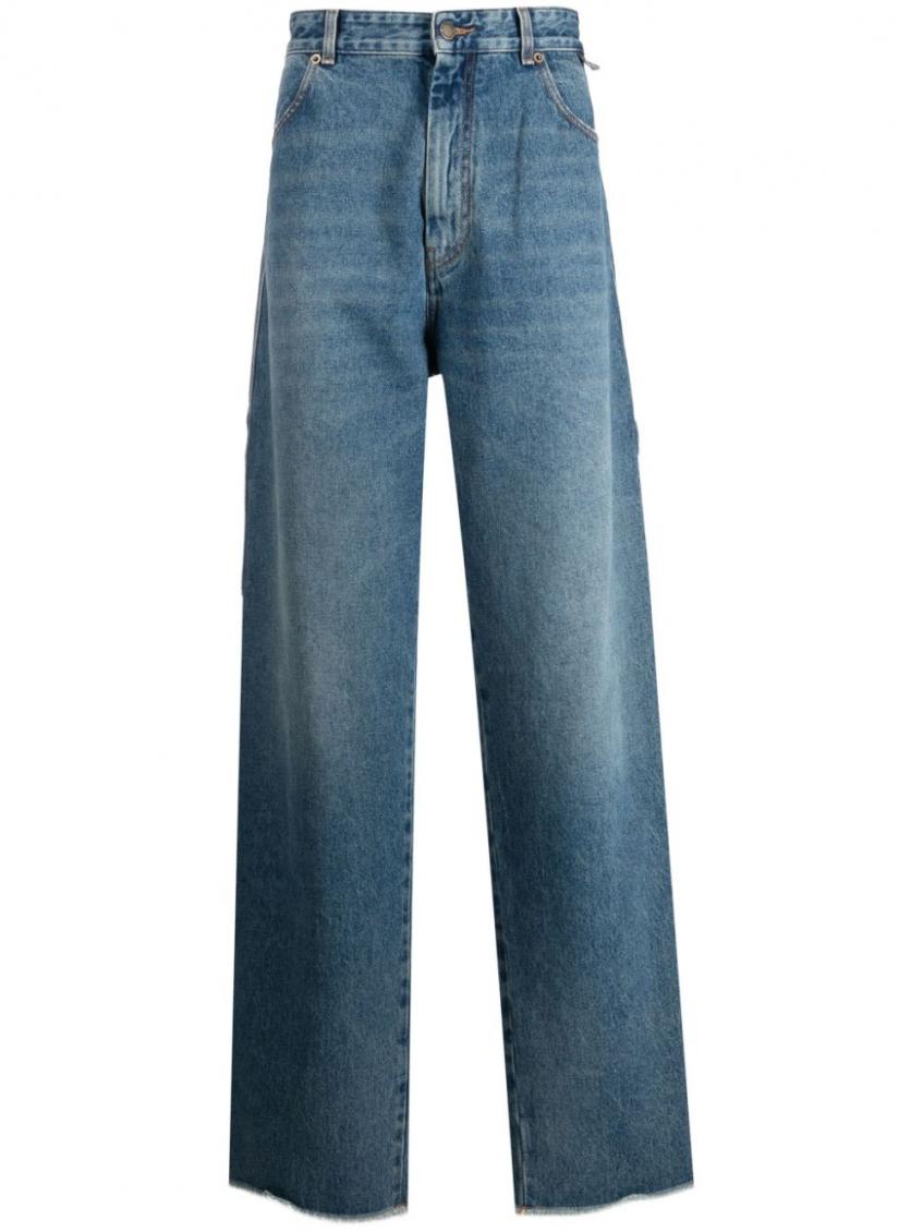 Darkpark High-waist Straight-leg Jeans In Navy Blue