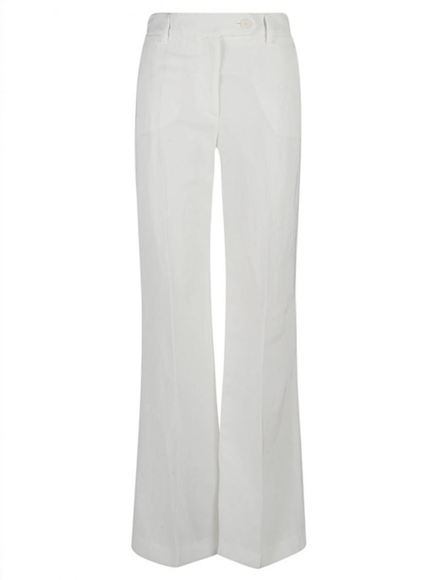 True Royal Linen Flared Trousers In White