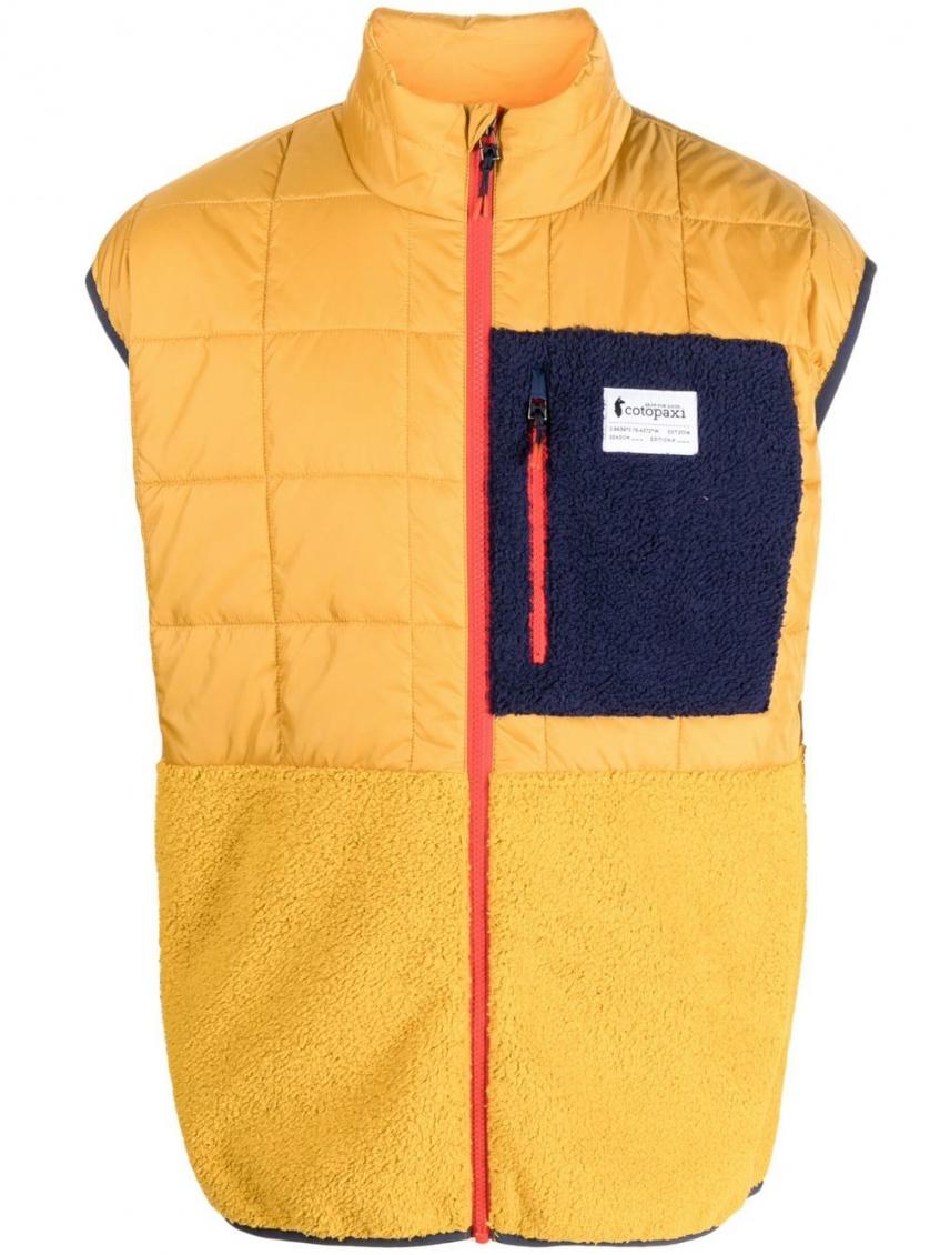 Cotopaxi Chest Logo-patch Quilted Gilet In Yellow