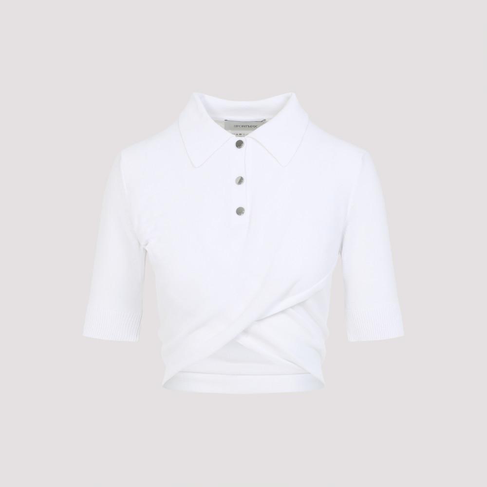 Sportmax White Shaker Polo In White
