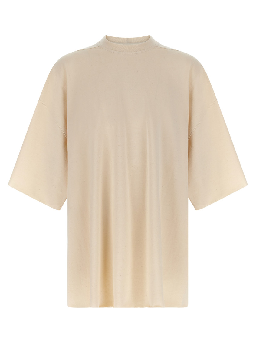 Rick Owens Jumbo White Round Neck T-shirt In Cotton Man In White