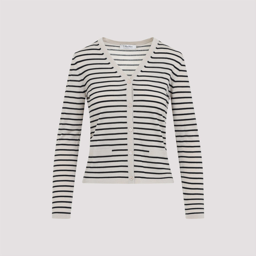MAX MARA WHITE KENYA STRIPE CARDIGAN