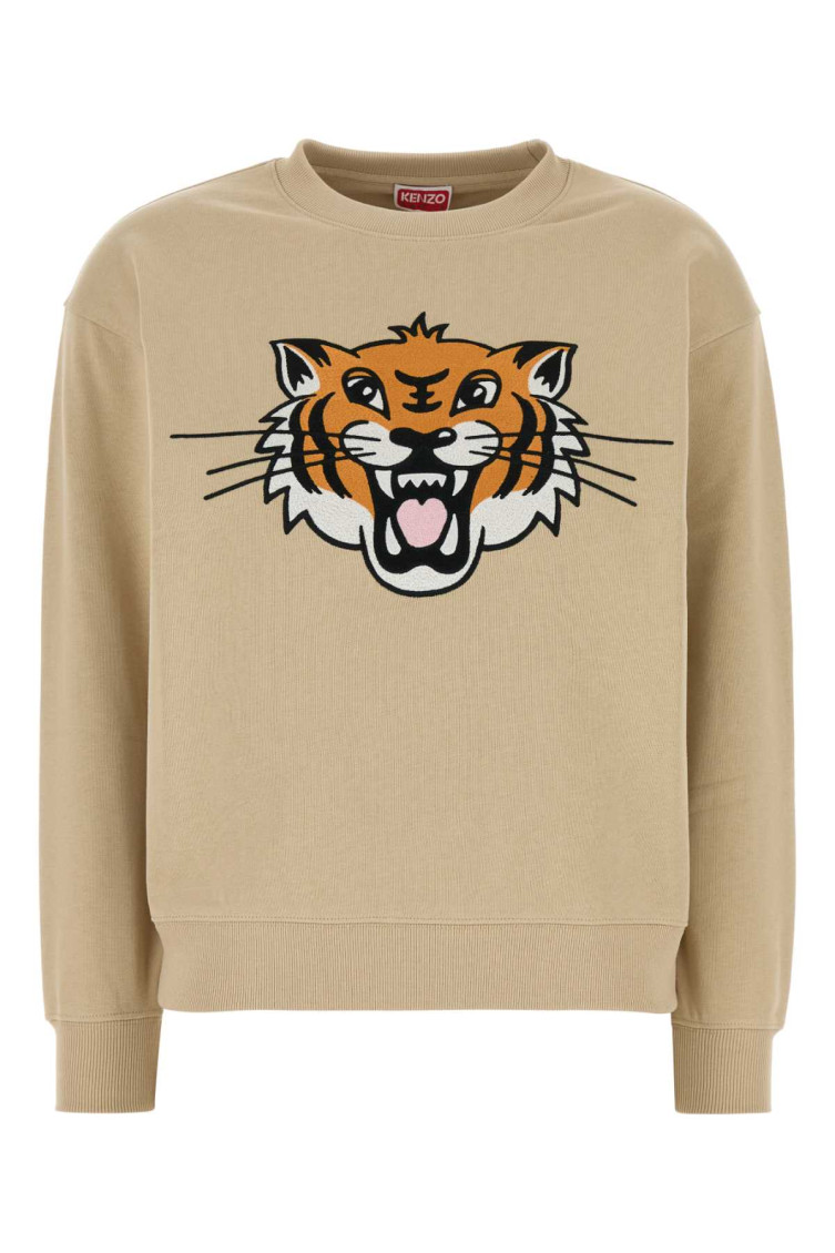 Shop Kenzo Beige Happy Tiger Sweatshirt