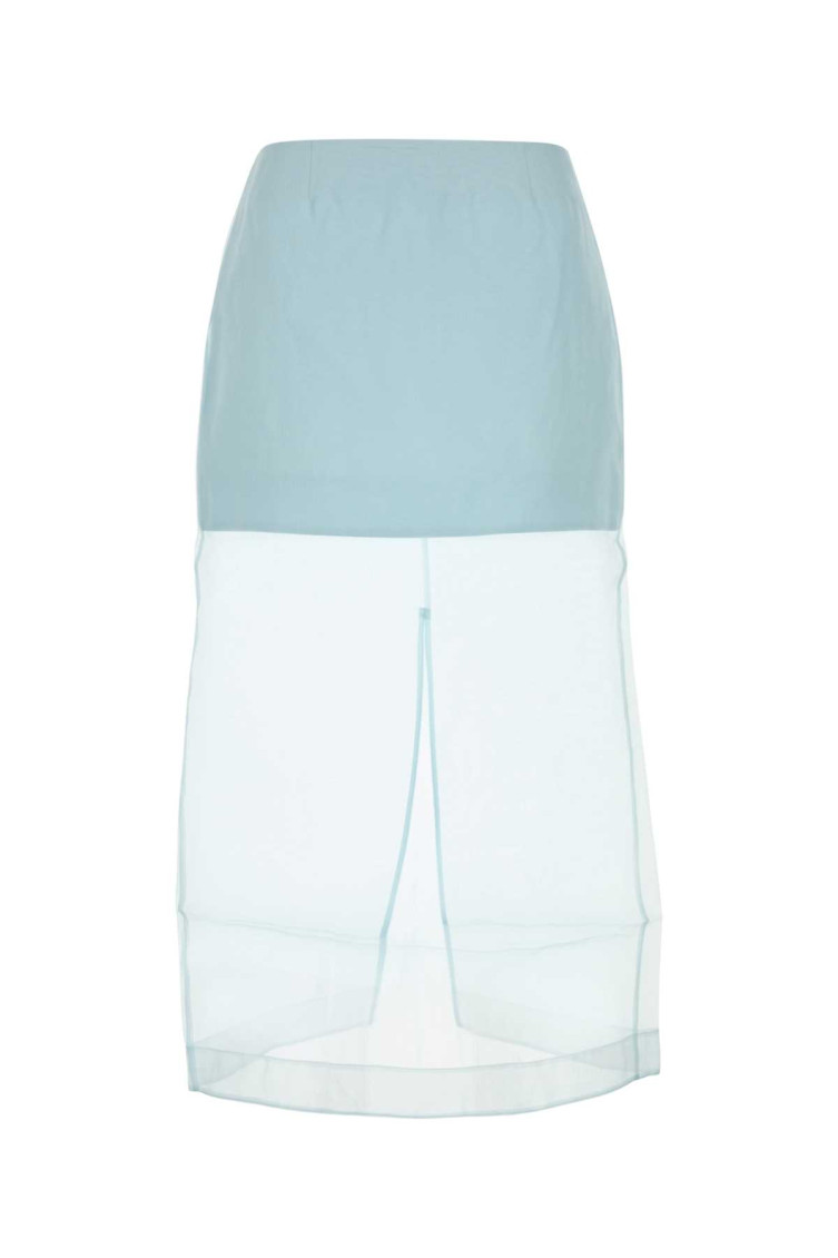 Zimmermann Light Blue Organza Crush Layered Skirt In Light Blue