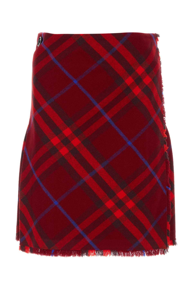 Burberry Woman Mini Skirt Brick Red Size 4 Wool In Red