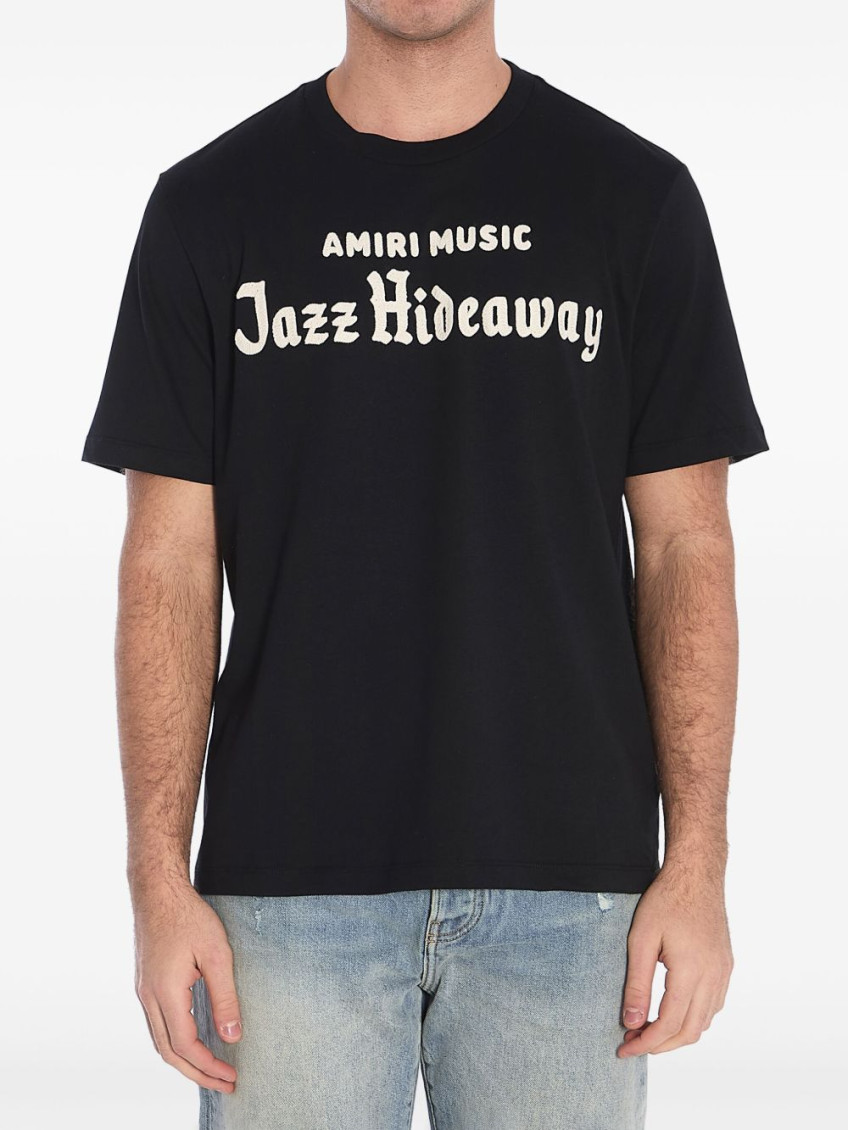 Amiri Short-sleeved Round Collar T-shirt In Black
