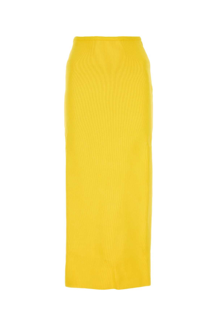 Jil Sander Yellow Straight Midi Skirt In Yellow