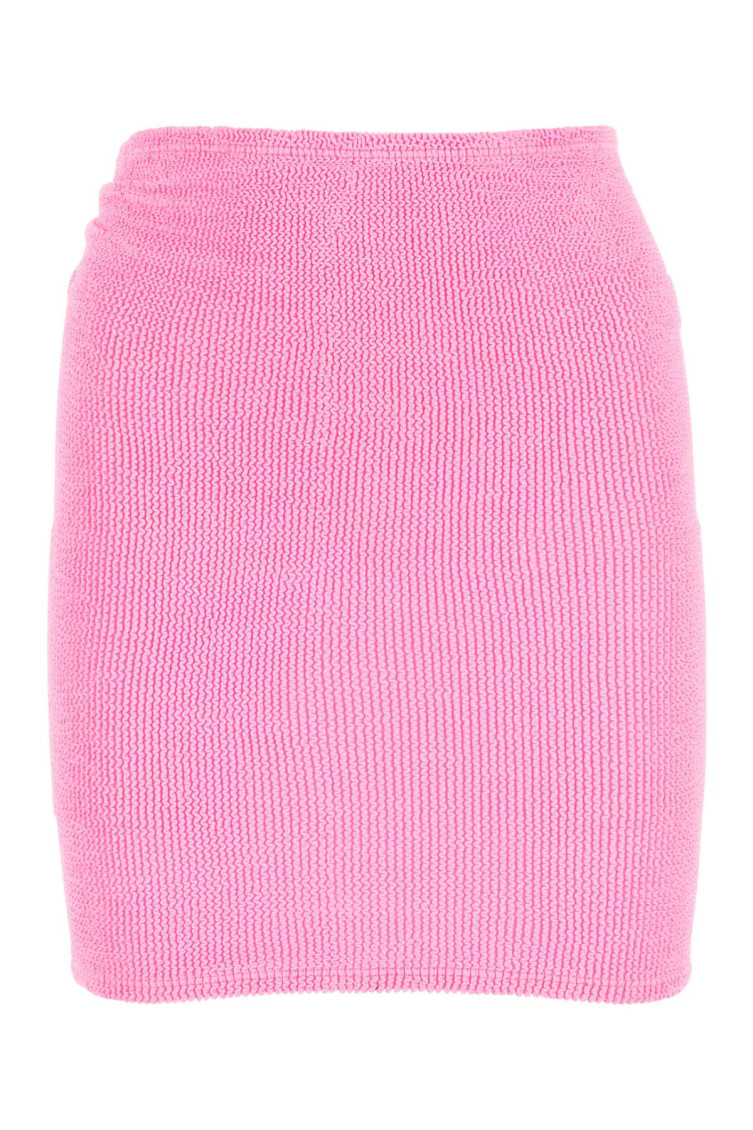 Hunza G Womens Crinkle Swimskirt Bottom Candy Pink In Pink