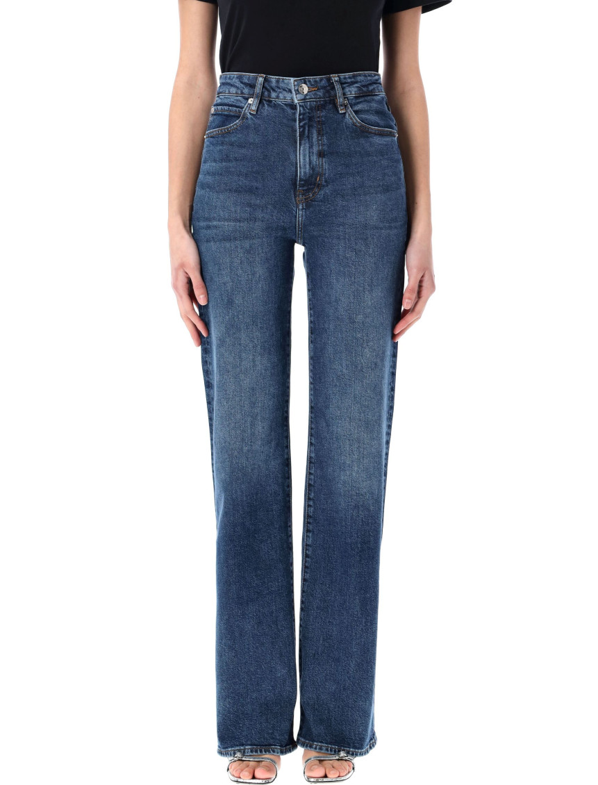 Frame The Stitched Arrow Pocketed Trousers In Blue
